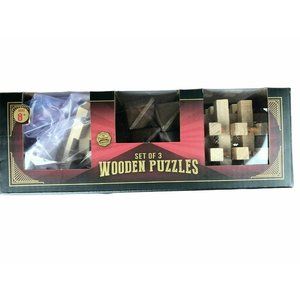 Set of Three Wooden Puzzles Ages 8+ UPC 4444448701